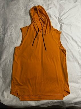 Men’s Yellow Sleeveless Hooded Tank Top